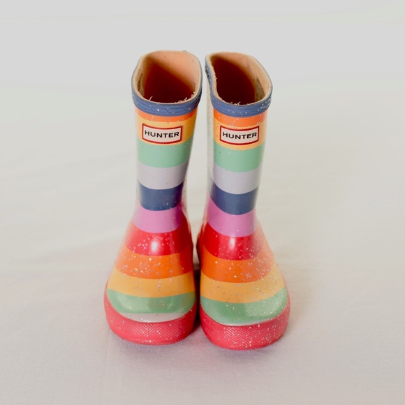 Hunter Kids Rainbow Glitter Rain Boots Toddler/Kids Unisex Size UK 8 / US 9B 10G - Picture 3 of 10